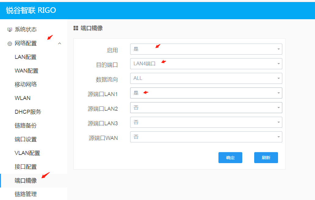 銳谷工業(yè)路由器端口鏡像怎么使用？